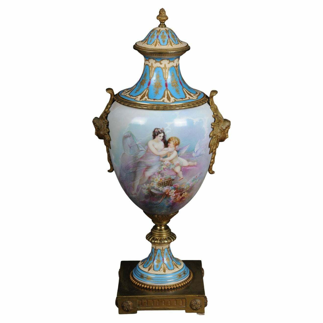 19th Century Monumental Sèvres Vase With Bronze Mounting