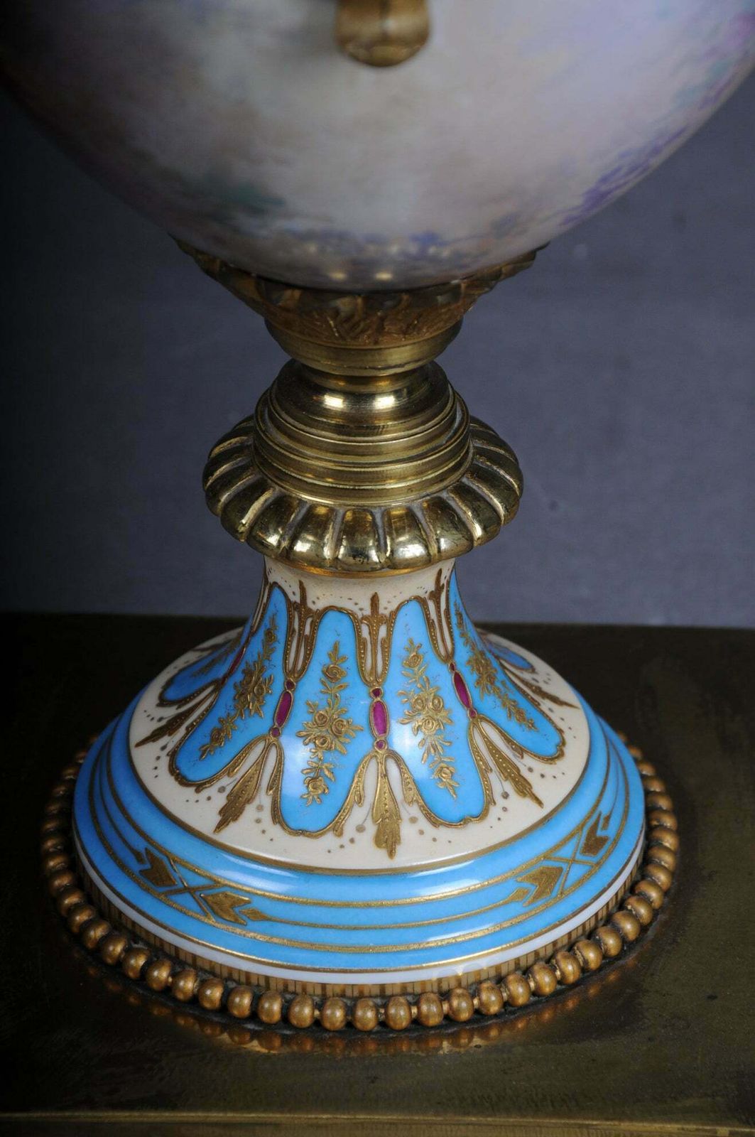19th Century Monumental Sèvres Vase With Bronze Mounting photo vintage