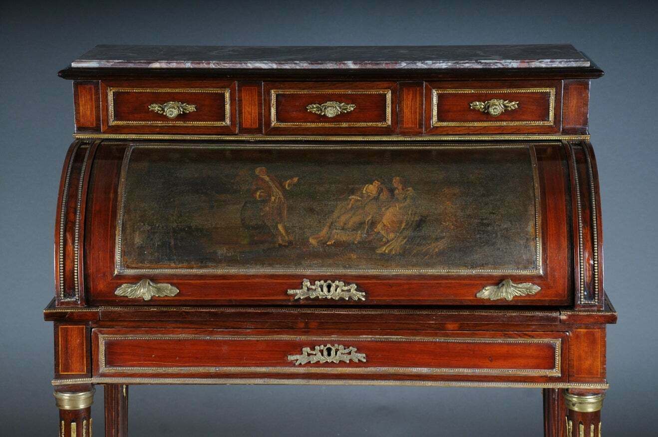 photo buy Impressive Rolling Secretary In Louis XVI 20th Century  Mahogany