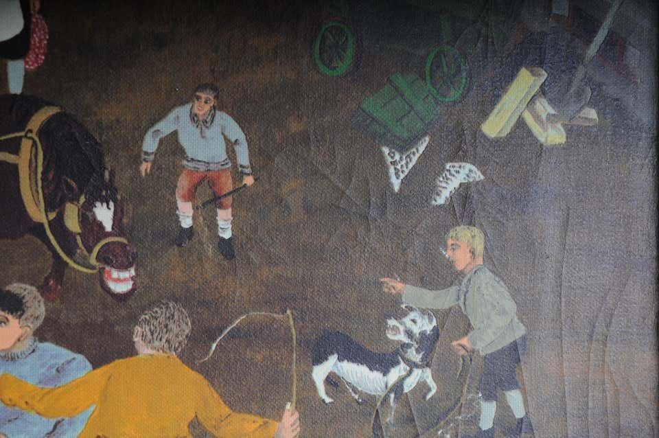 photo vintage Naive Art Painting By Franz Klekawka