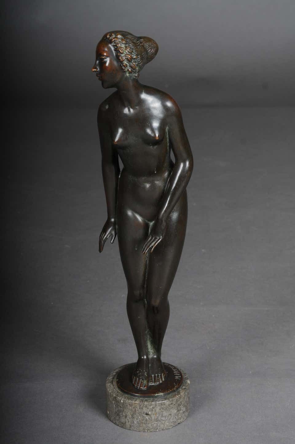 Bronze Artist Figure "Naked Woman" By Max D. Hermann Fritz photo furniture