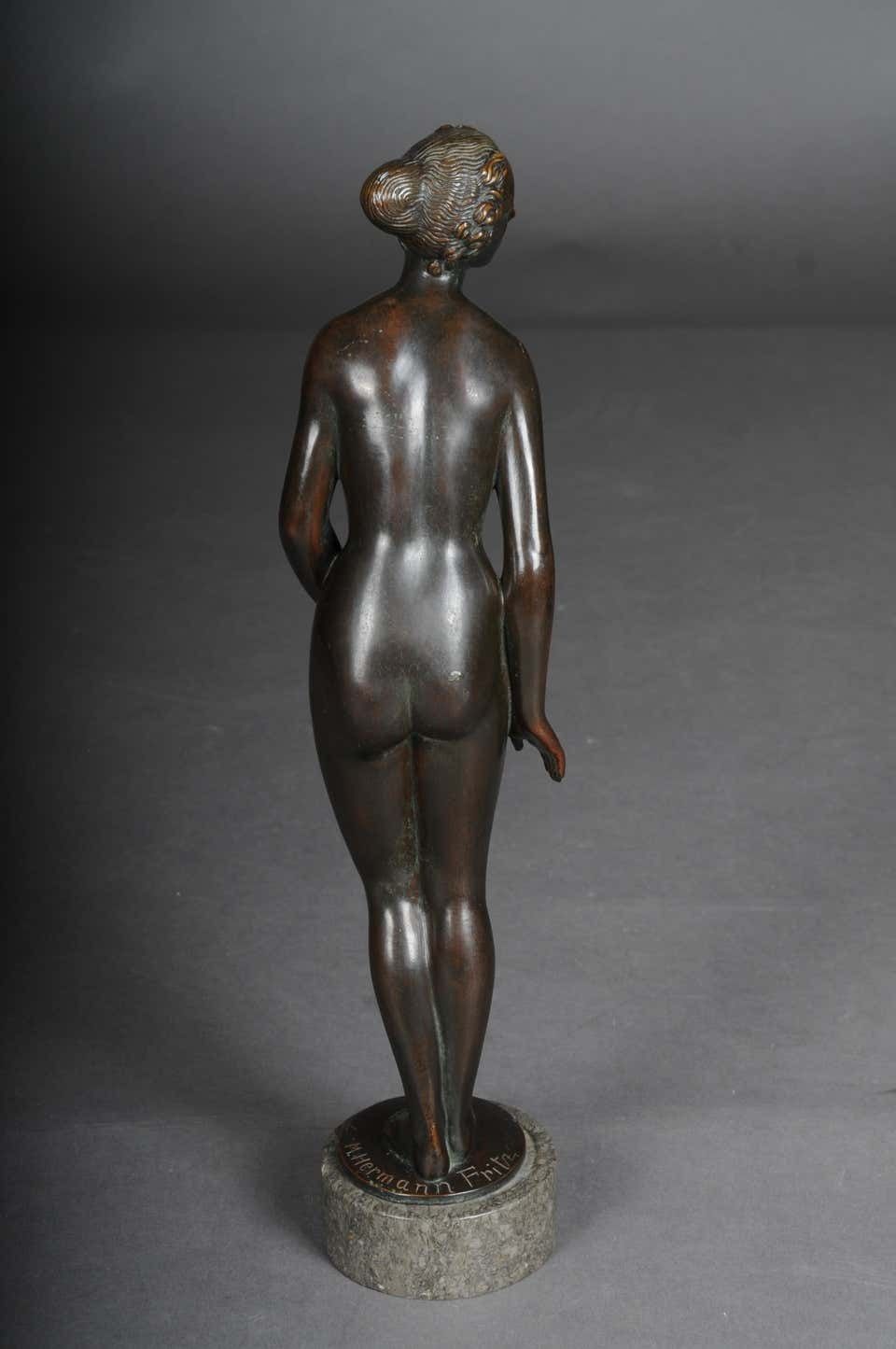 photo for sale Bronze Artist Figure "Naked Woman" By Max D. Hermann Fritz