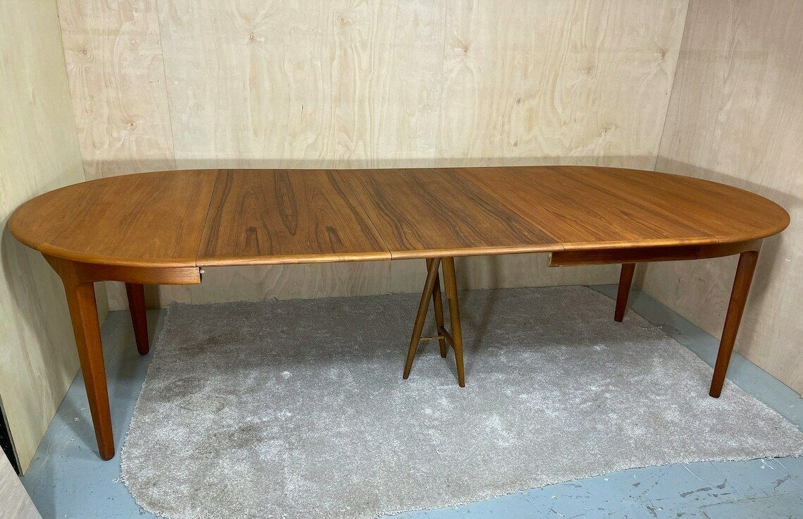 Mid Century Teak Dining Table "Model 62" By Henning Kjaernulf For Sorø Stolefabrik   1958 photo vintage