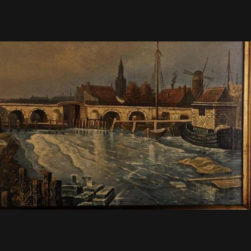 20th Century Naturalist Oil Painting Haldenthor In Aarau photo vinterior