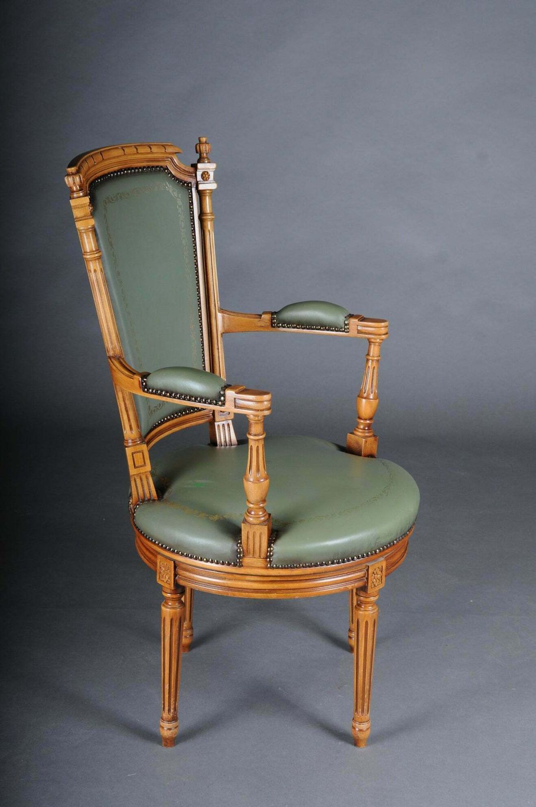20th Century Chair English Armchair Leather Yew Wood photo buy