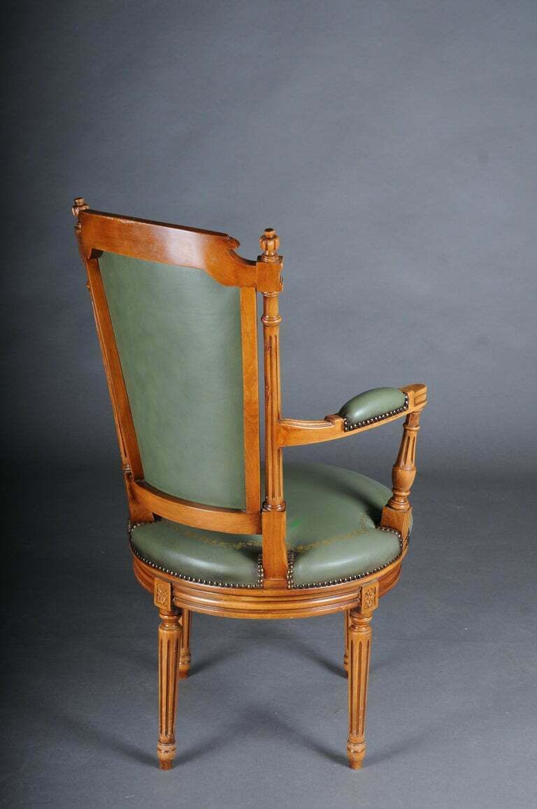 20th Century Chair English Armchair Leather Yew Wood photo vintage