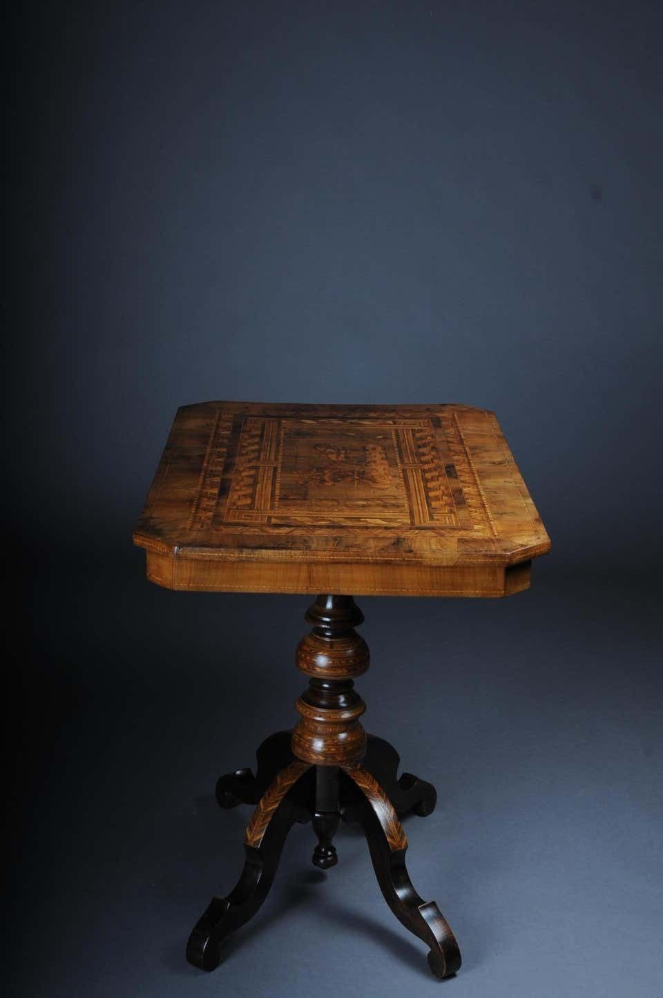 Furniture Antique Inlaid Table South German / Italy, Circa 1845 photo