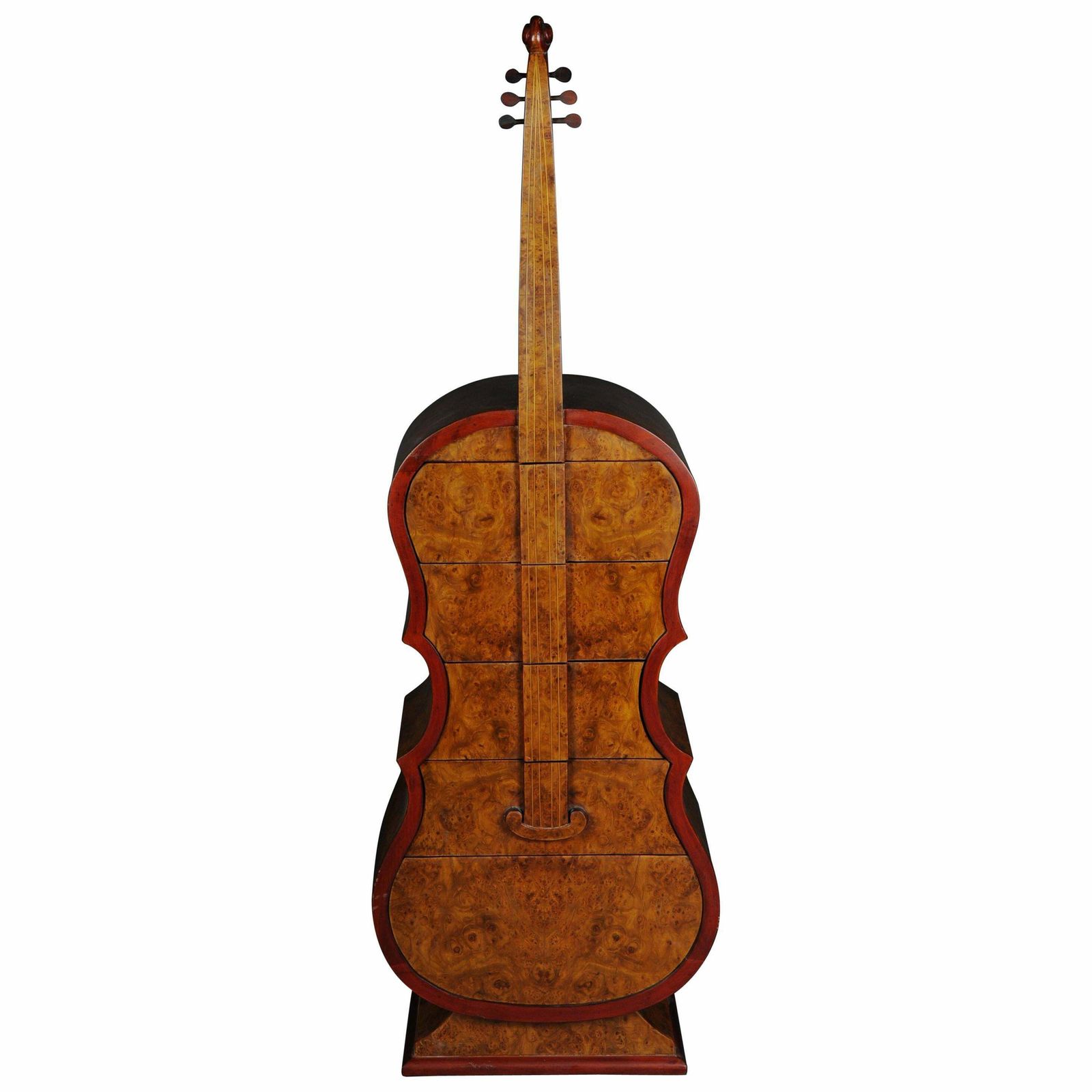 Curious Designer Chest Of Drawers As Double Bass In Maple Root Veneer