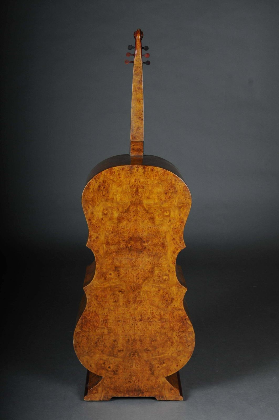 Curious Designer Chest Of Drawers As Double Bass In Maple Root Veneer photo Furniture