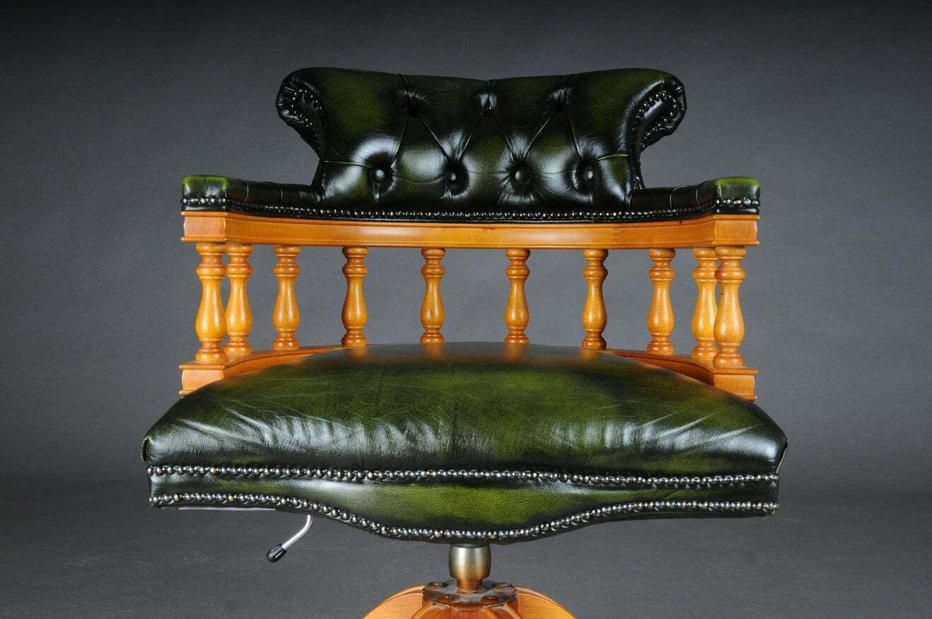 20th Century Captain Chair English Armchair Leather photo buy