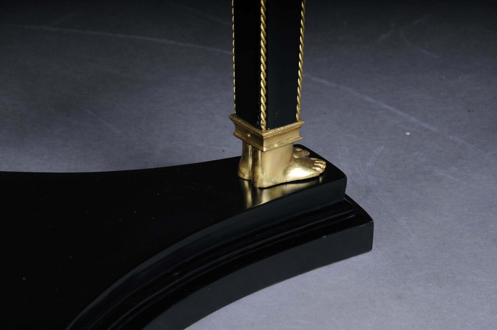 Classic Ebonised Karyadite Pillar / Pedestal In Empire Style photo vinterior