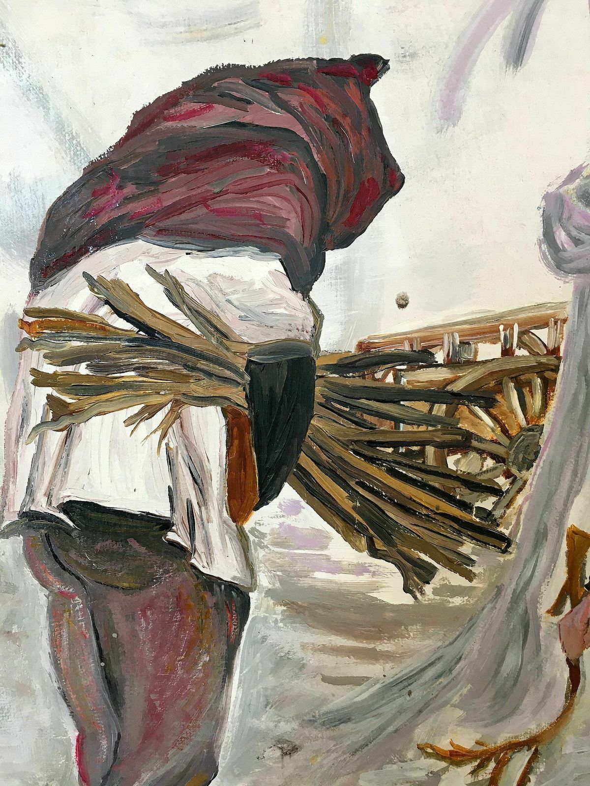 Retro Painting / Oil On Cardboard photo for sale