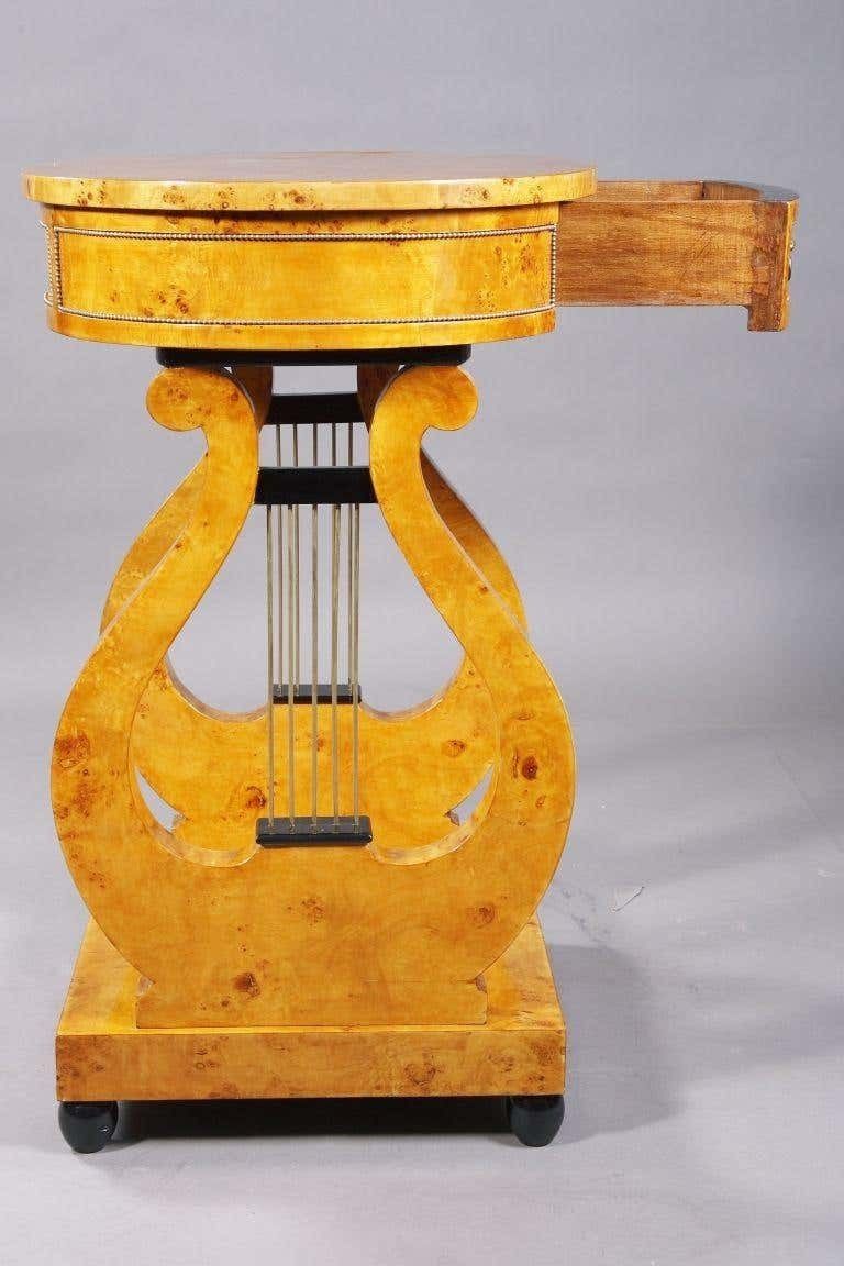 Beautiful Lyre Sewing Table In Viennese Biedermeier Style photo for sale