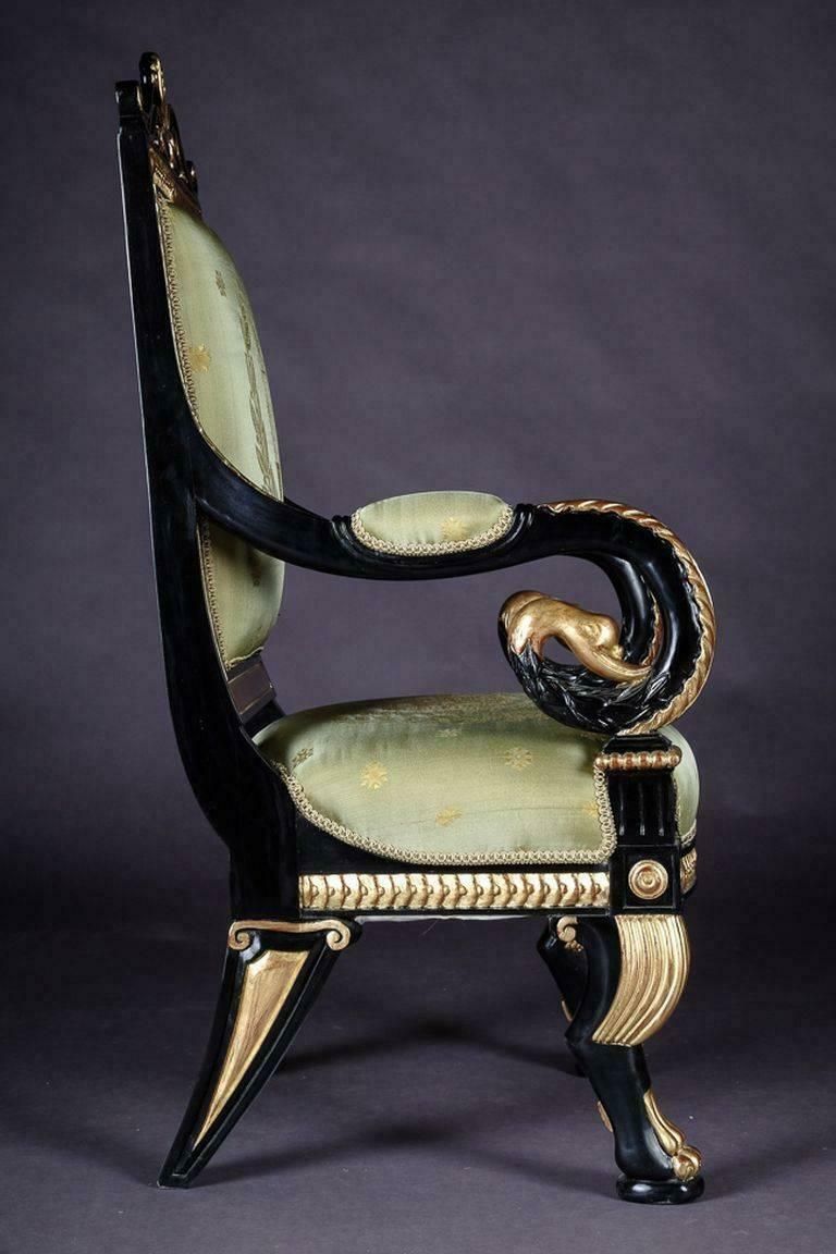 20th Century Empire Style Napoleonic Swan Armchair photo for sale