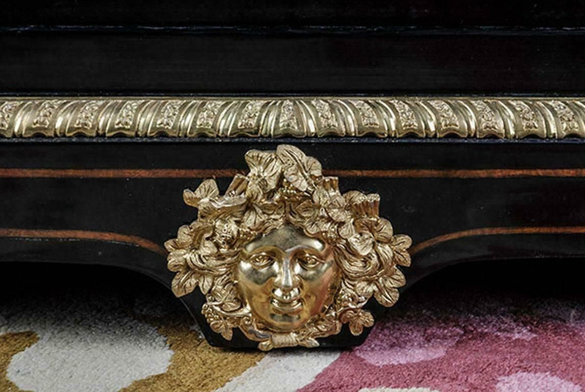 photo furniture 20th Century Louis XIV Style French Piano Black Writing Table