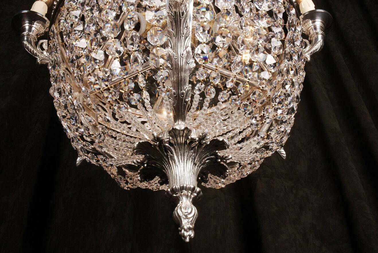 20th Century Biedermeier Classicist Style Basket Chandelier photo 3047.0