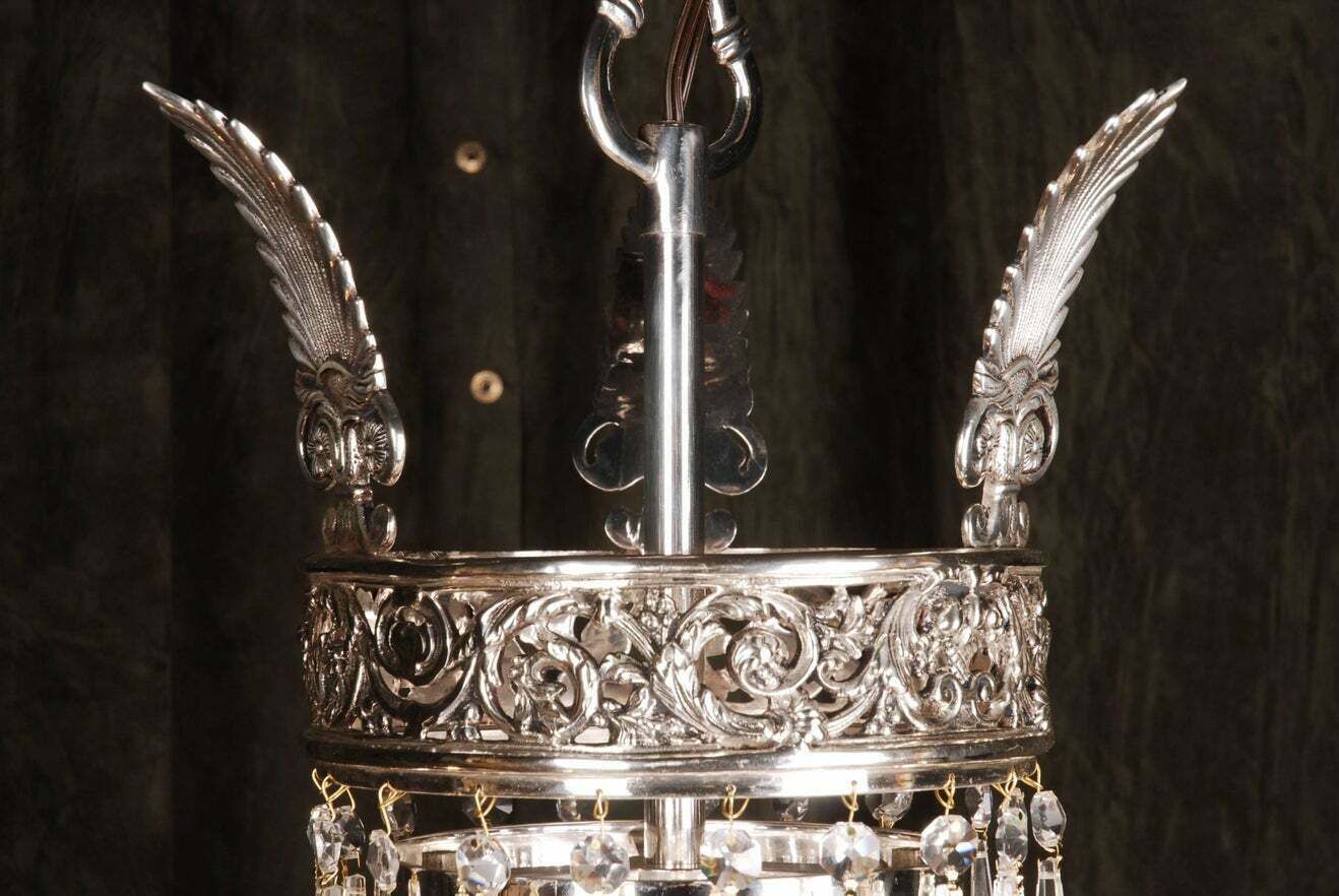 20th Century Biedermeier Classicist Style Basket Chandelier photo vinterior