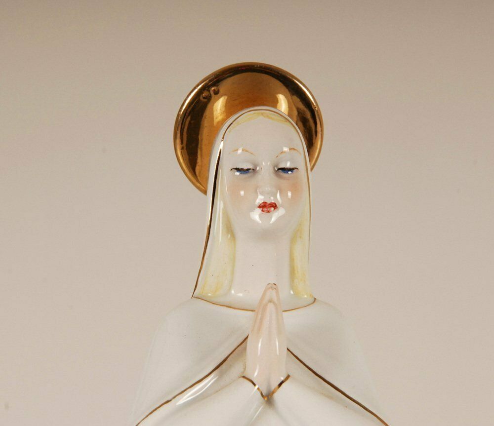 Italian Ceramic Porcelain Figurine Of Madonna By Giovanni Ronzan photo buy