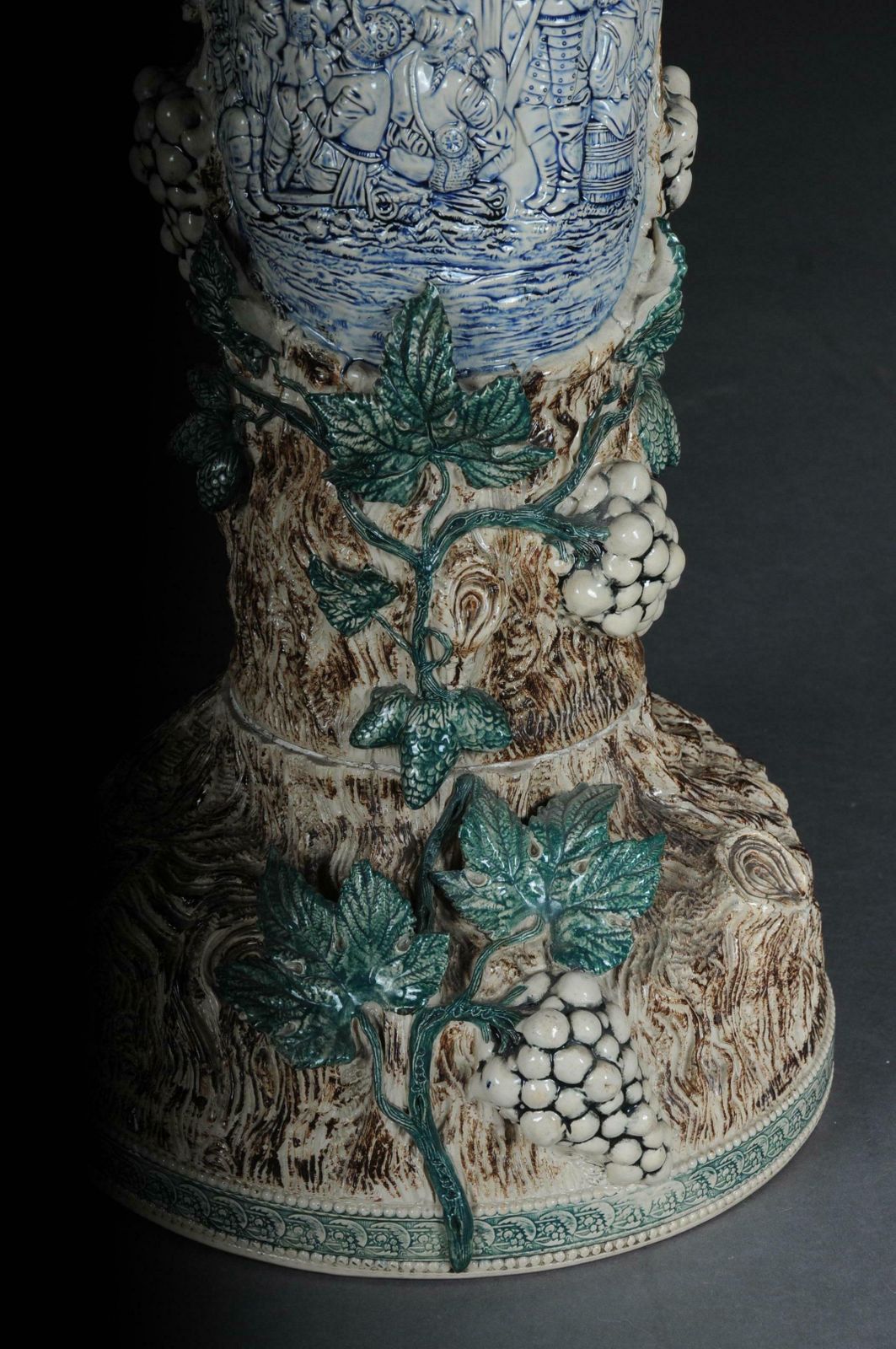 Plant Pot Pillar Majolica Austria Vine Leaves Ceramics From 1885 photo furniture