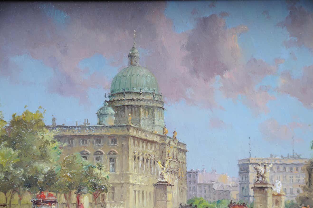 Oil Painting Berlin Schlossbrücke Sign, Heinz Scholtz, 20th Century photo 1517.0