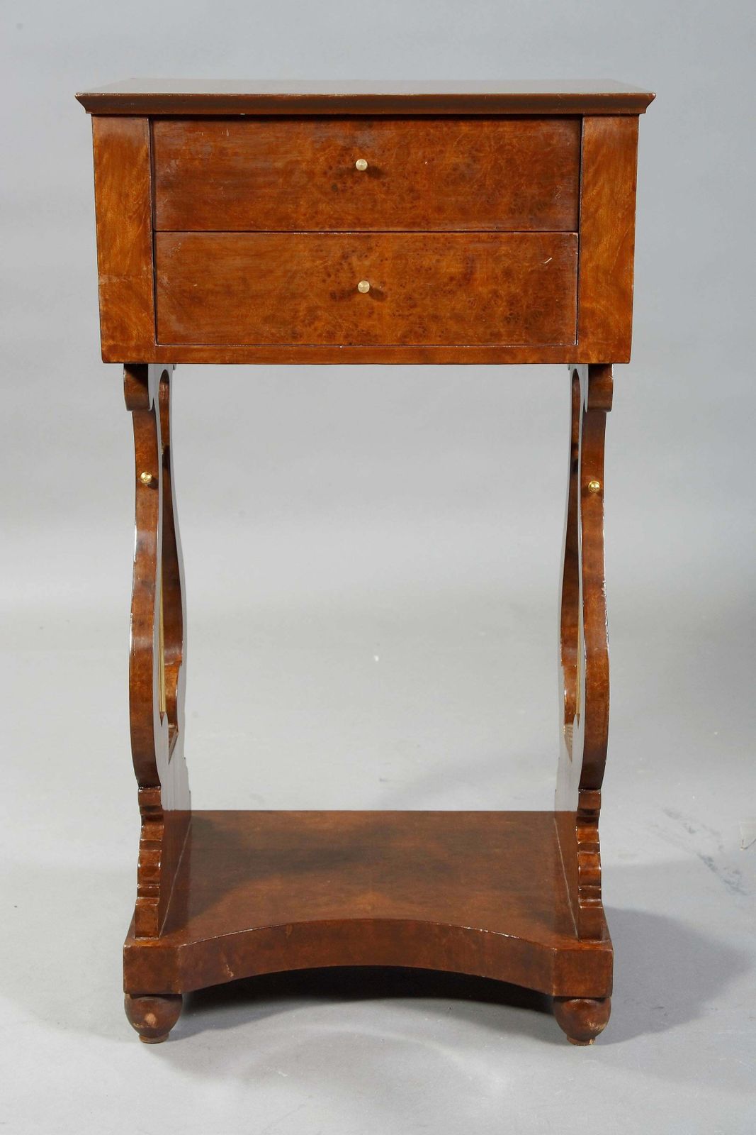 20th Century Decorative Lyre Sewing Table / Side Table In Biedermeier Style photo for sale