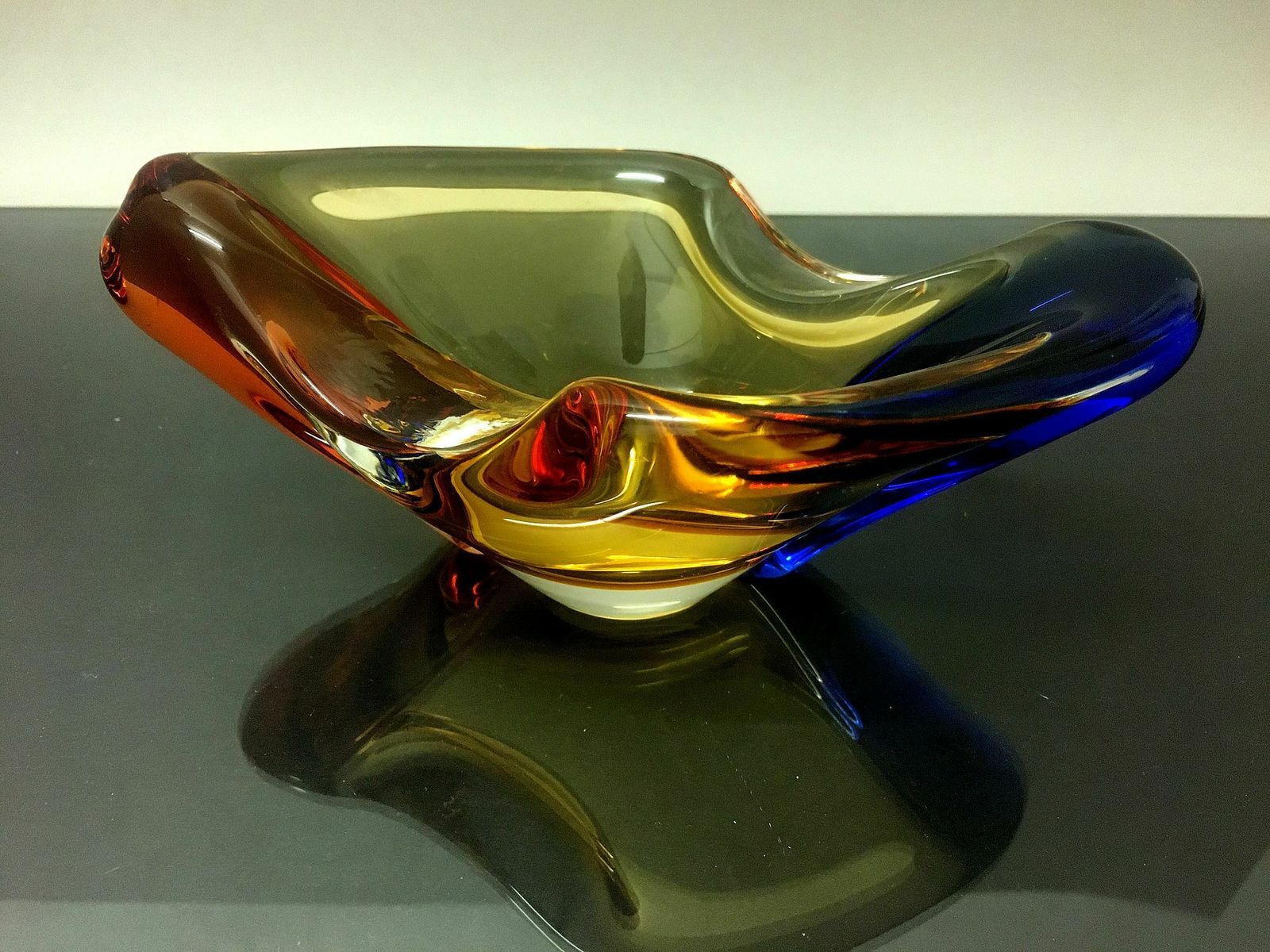 Ashtray "Romana" Metallurgical Glass / Hana Machovská photo for sale
