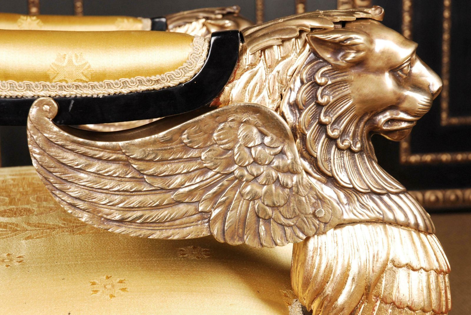 photo for sale 20th Century Empire Style Lion Armchair