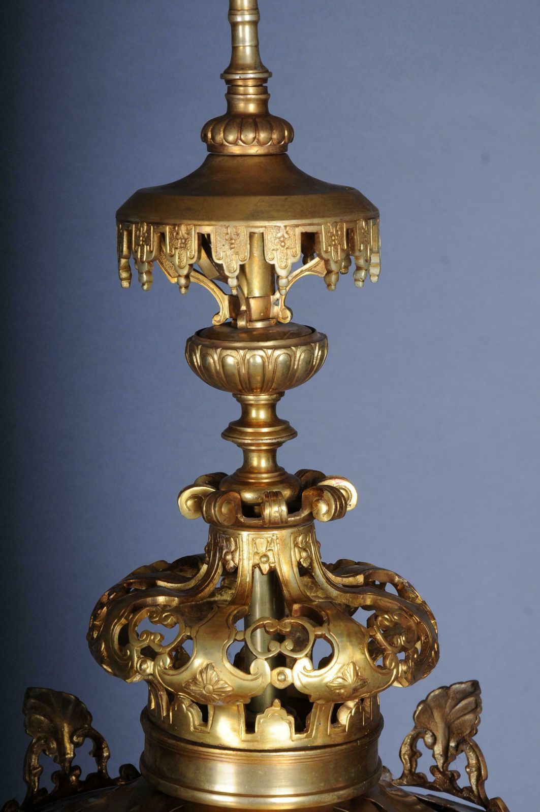 8019.0 French Fire Bronze Brass Lantern Chandelier Louis XVI Shape photo