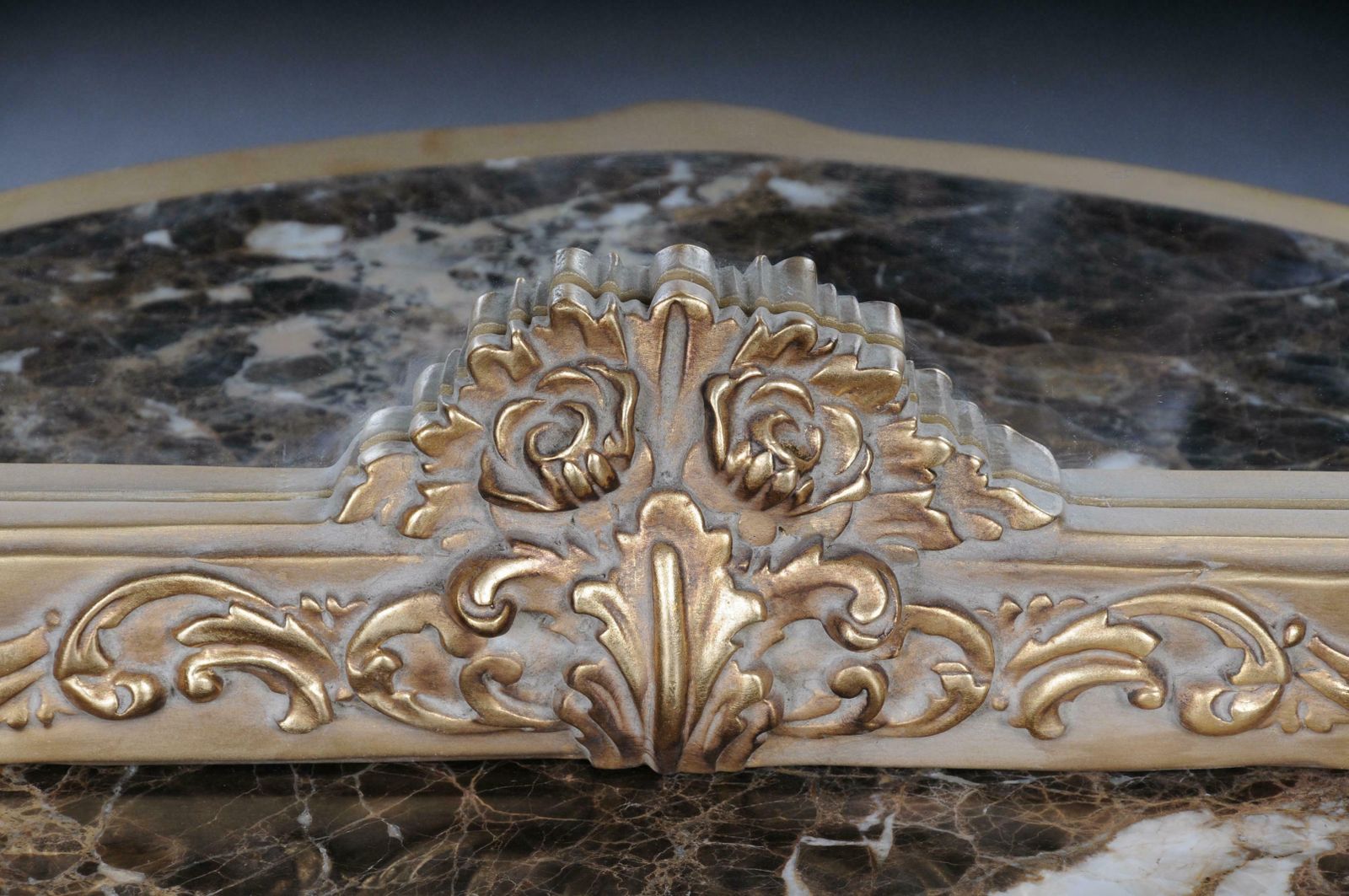 20th Century Beautiful Console Mirror Floor Mirror In The Louis XV Gilt photo vinterior