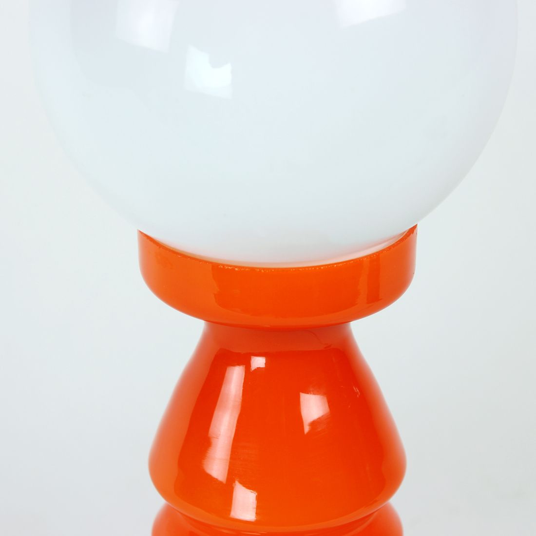 photo furniture Unique Orange Glass Table Lamp By Vitropol, Poland 1960s