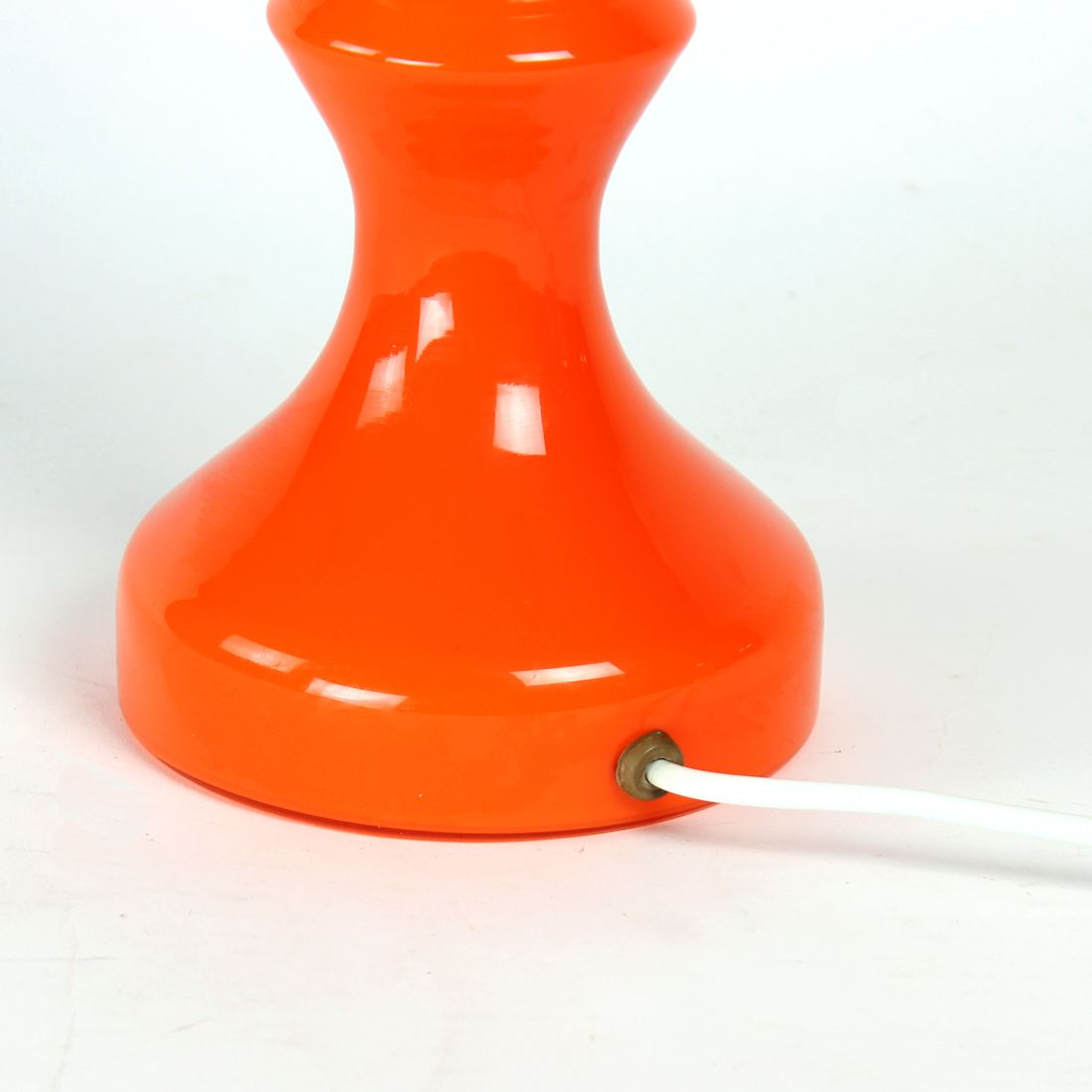 480.0 Unique Orange Glass Table Lamp By Vitropol, Poland 1960s photo