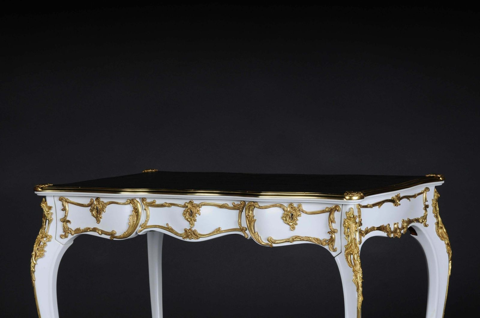 photo for sale 20th Century Luxurious White Bureau Plat / Writing Desk In Louis XV Style