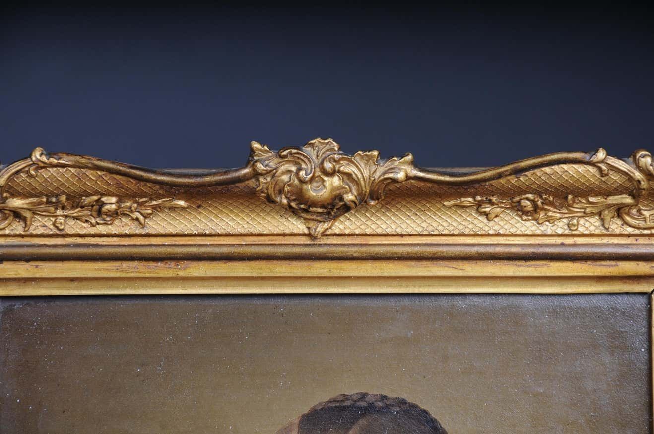 photo vinterior Antique Biedermeier Ladies Portrait / Painting, 19th Century