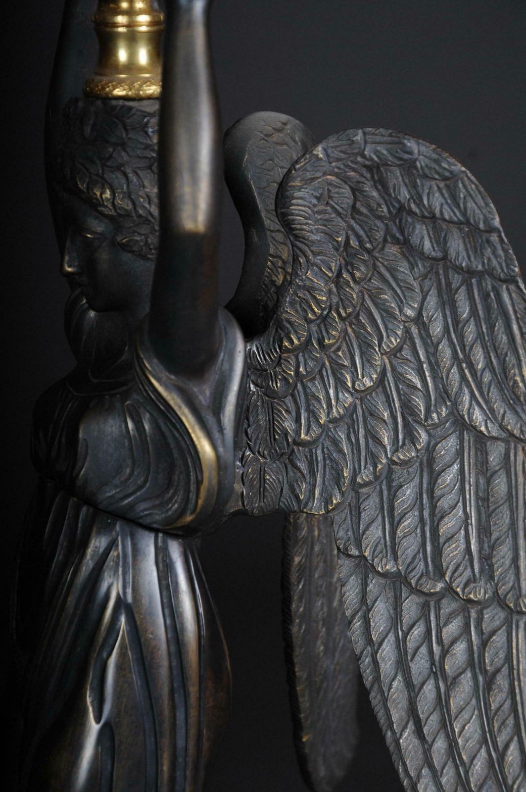 Pair Of Empire Ceremonial Bronze Candelabras/Candlesticks After P. P. Thomire photo vinterior