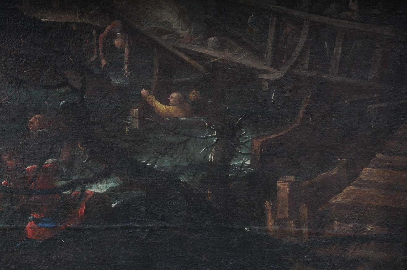 Ottomans Oil Painting Battle Scene From 1740 photo furniture