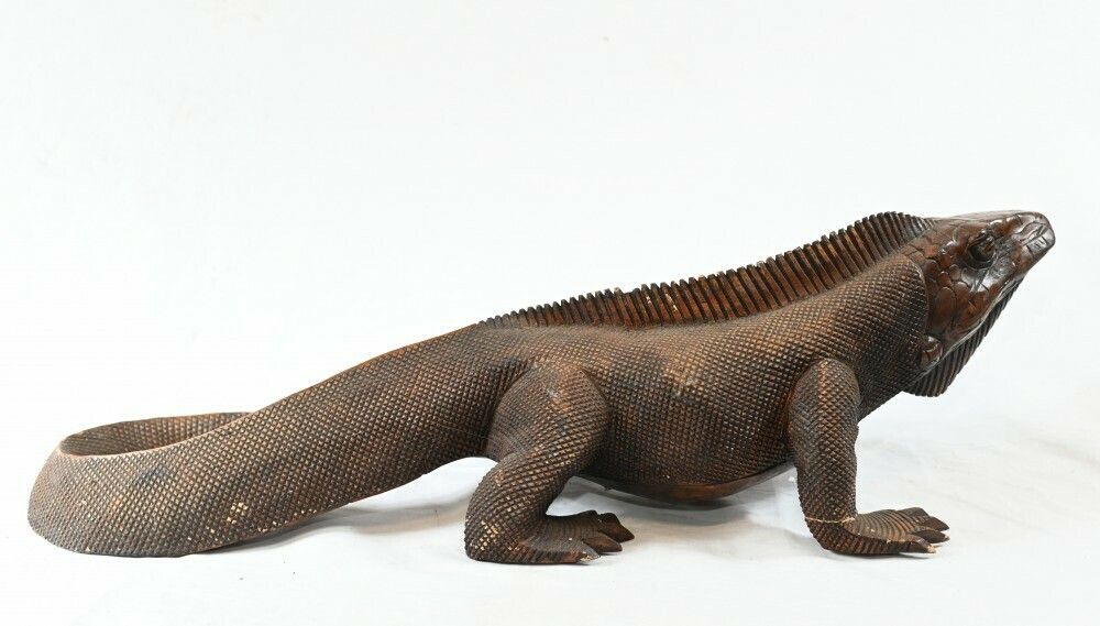 Hand Carved Komodo Dragon Sculpture Lizard Reptile photo buy