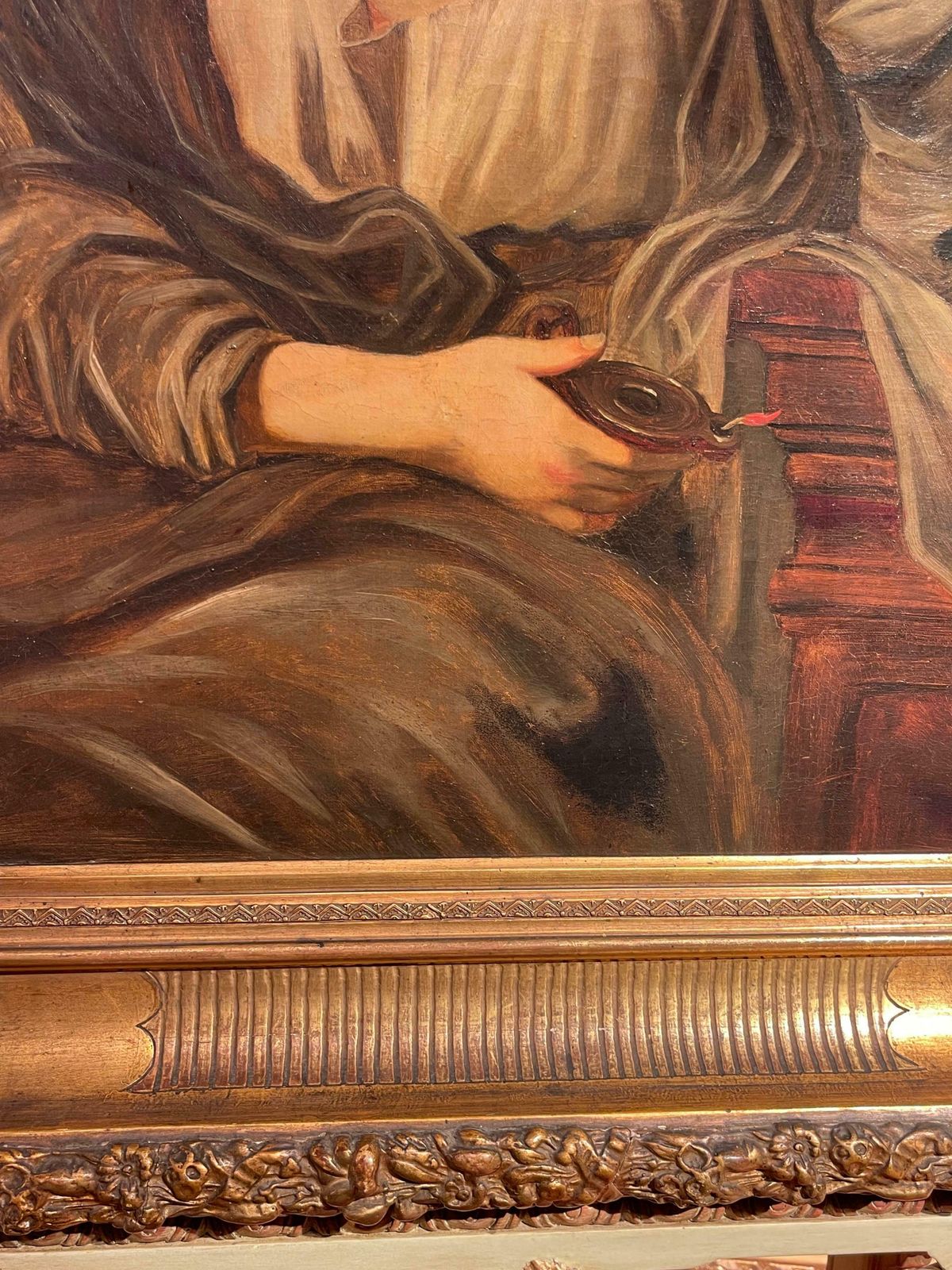 Monumental Oil On Canvas Painting  Portrait 19th Century photo buy
