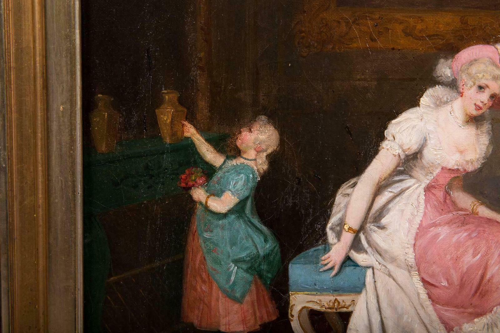 19th Century Historicism Rococo Paintings L. Morbach, Munich, 1894 photo furniture