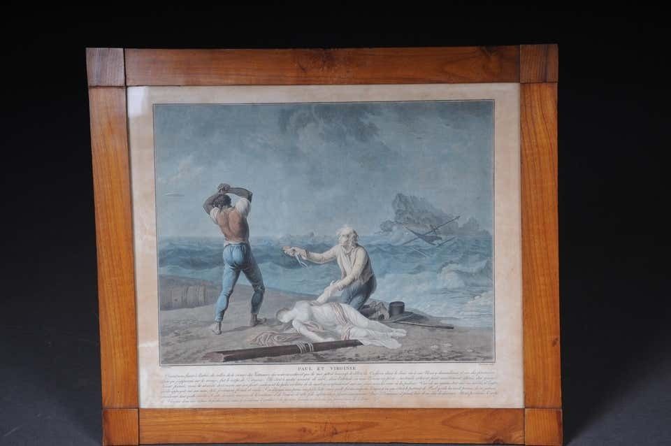 Set Of 6 Biedermeier Paintings Steel Engravings, Circa 1820 photo vinterior