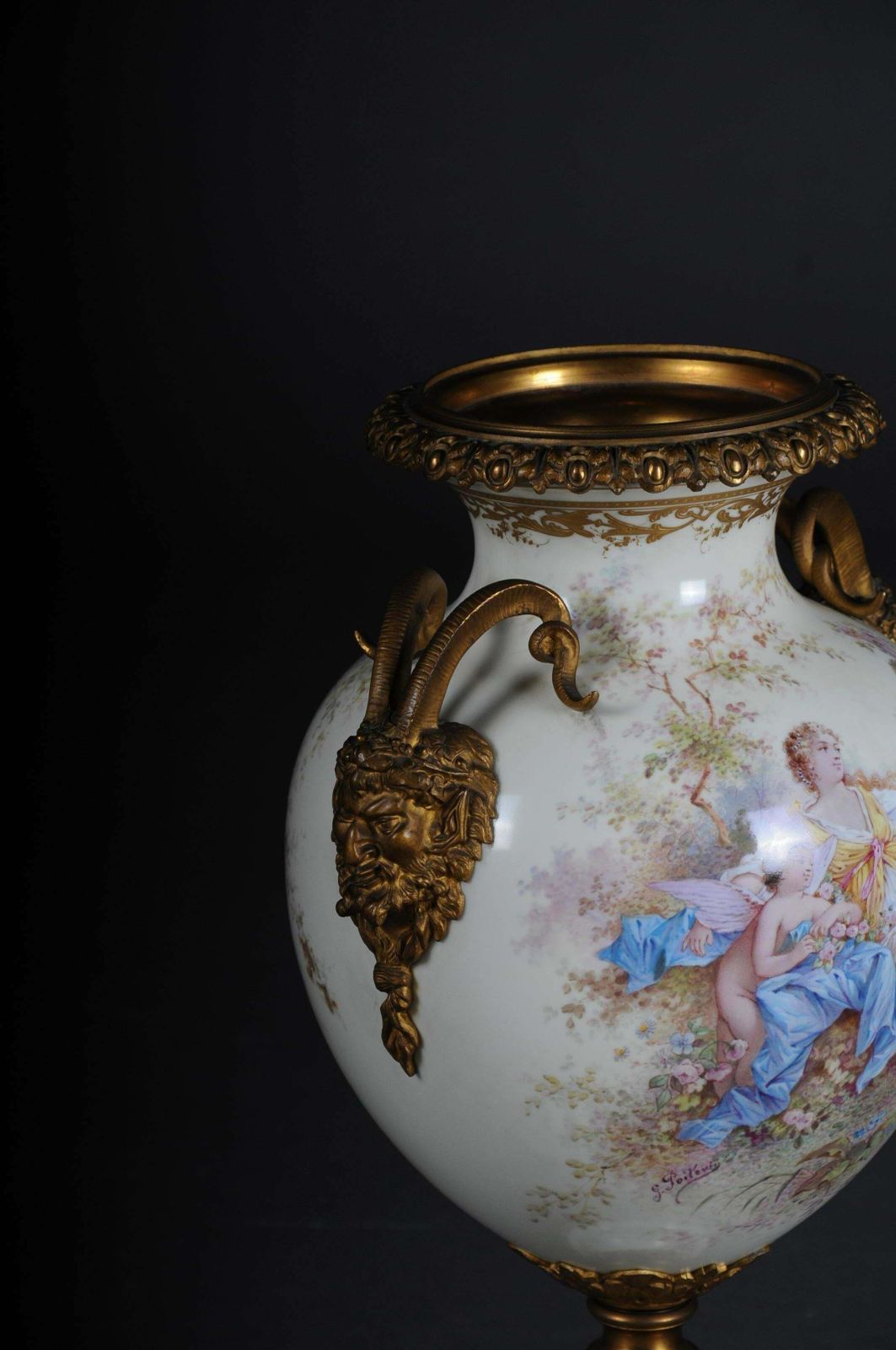 19th Century Monumental Sèvres Pomp Vase With Bronze Mounting photo for sale