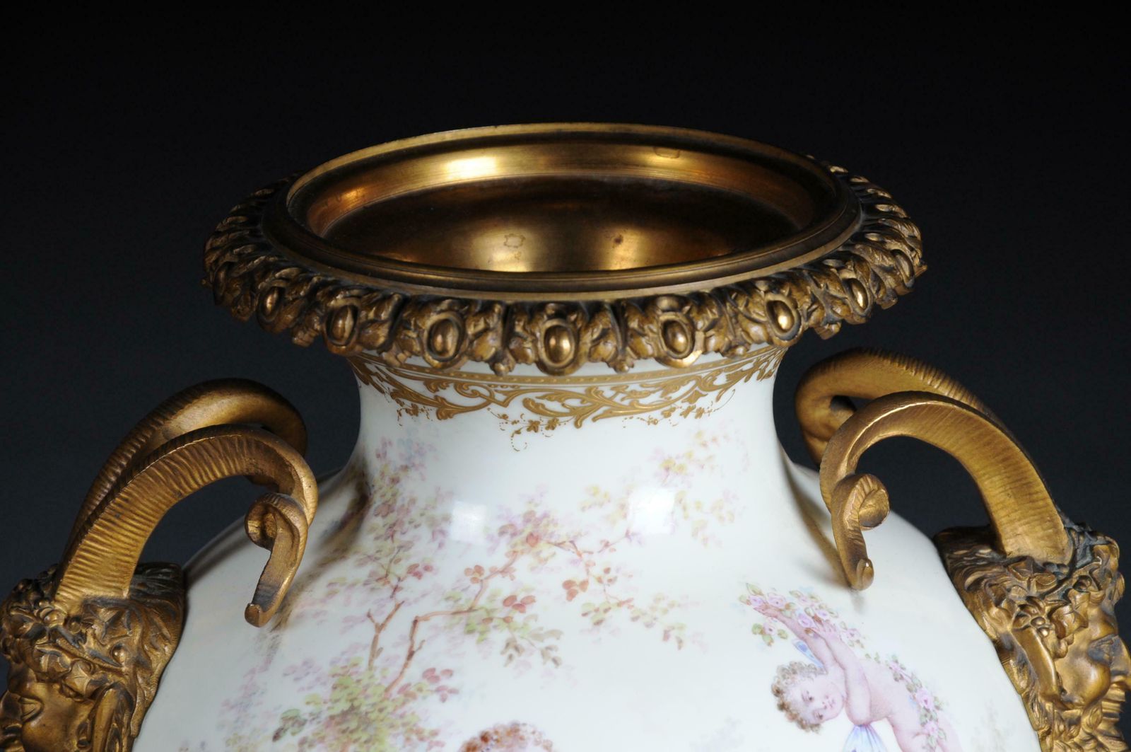 19th Century Monumental Sèvres Pomp Vase With Bronze Mounting photo vintage
