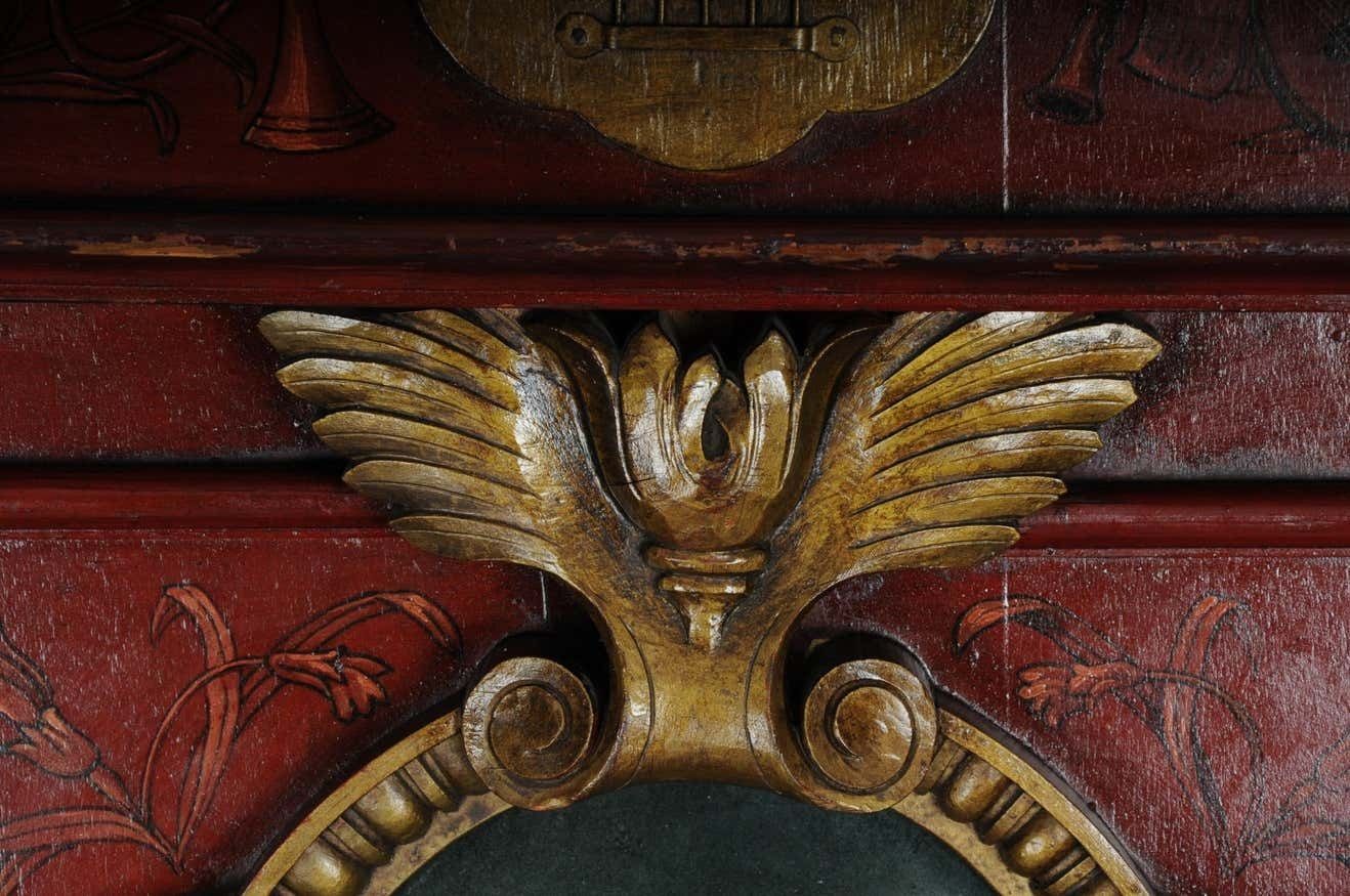 19th Century Exceptional Solitare Wall Decoration / Wall Covering With Painting photo vinterior