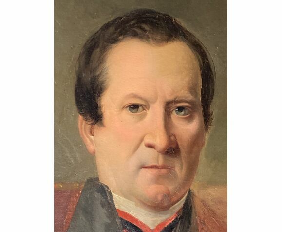 1969.76 19th Century Large French Portrait Signed P. Le Chevalier photo