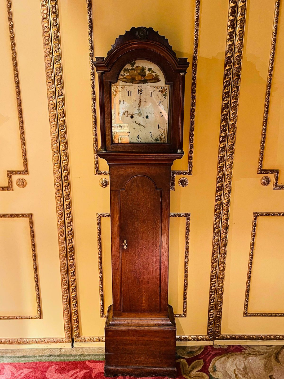 Beautiful Antique English Grandfather Clock Oak 19th Century photo for sale