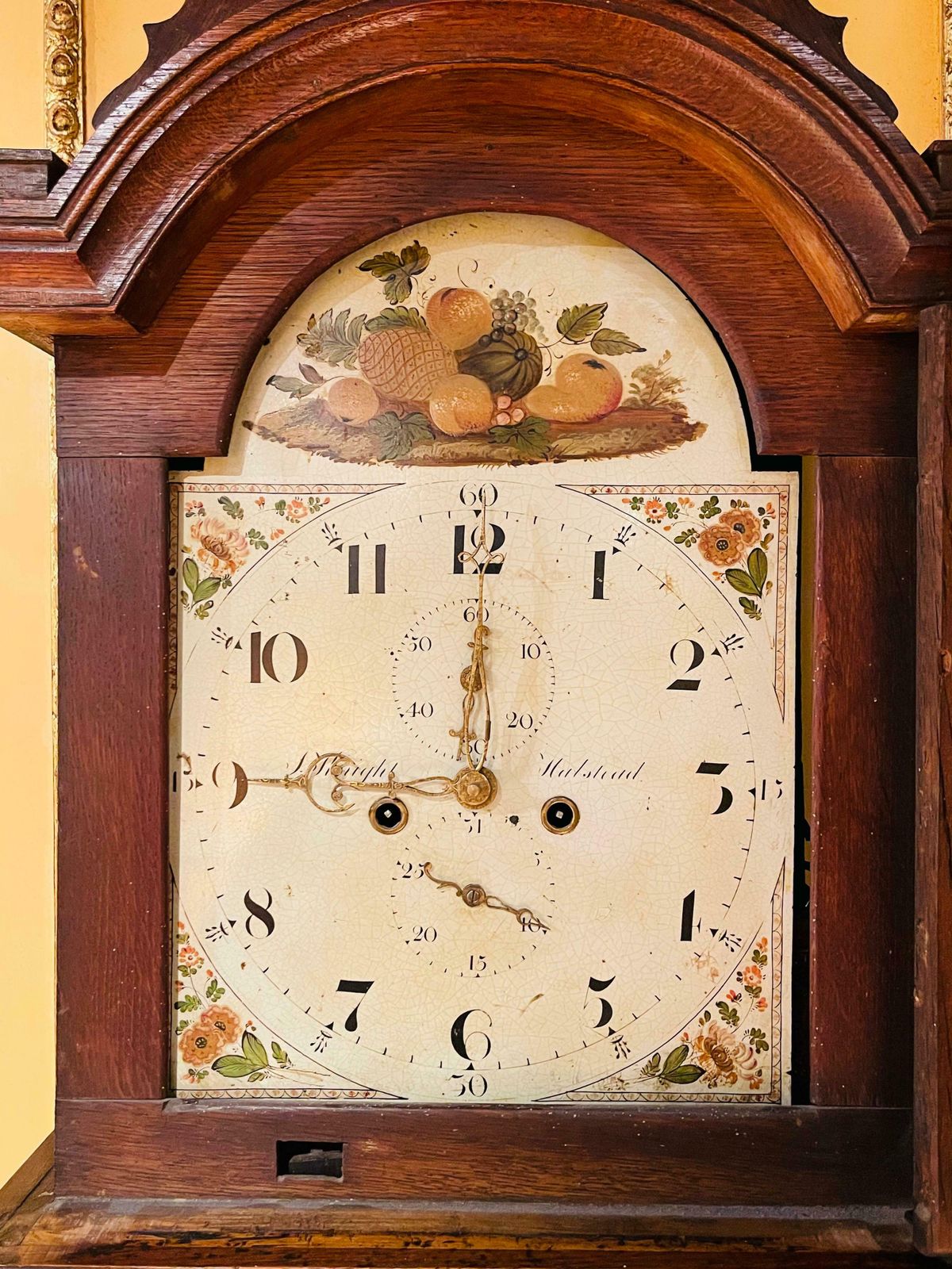 photo furniture Beautiful Antique English Grandfather Clock Oak 19th Century