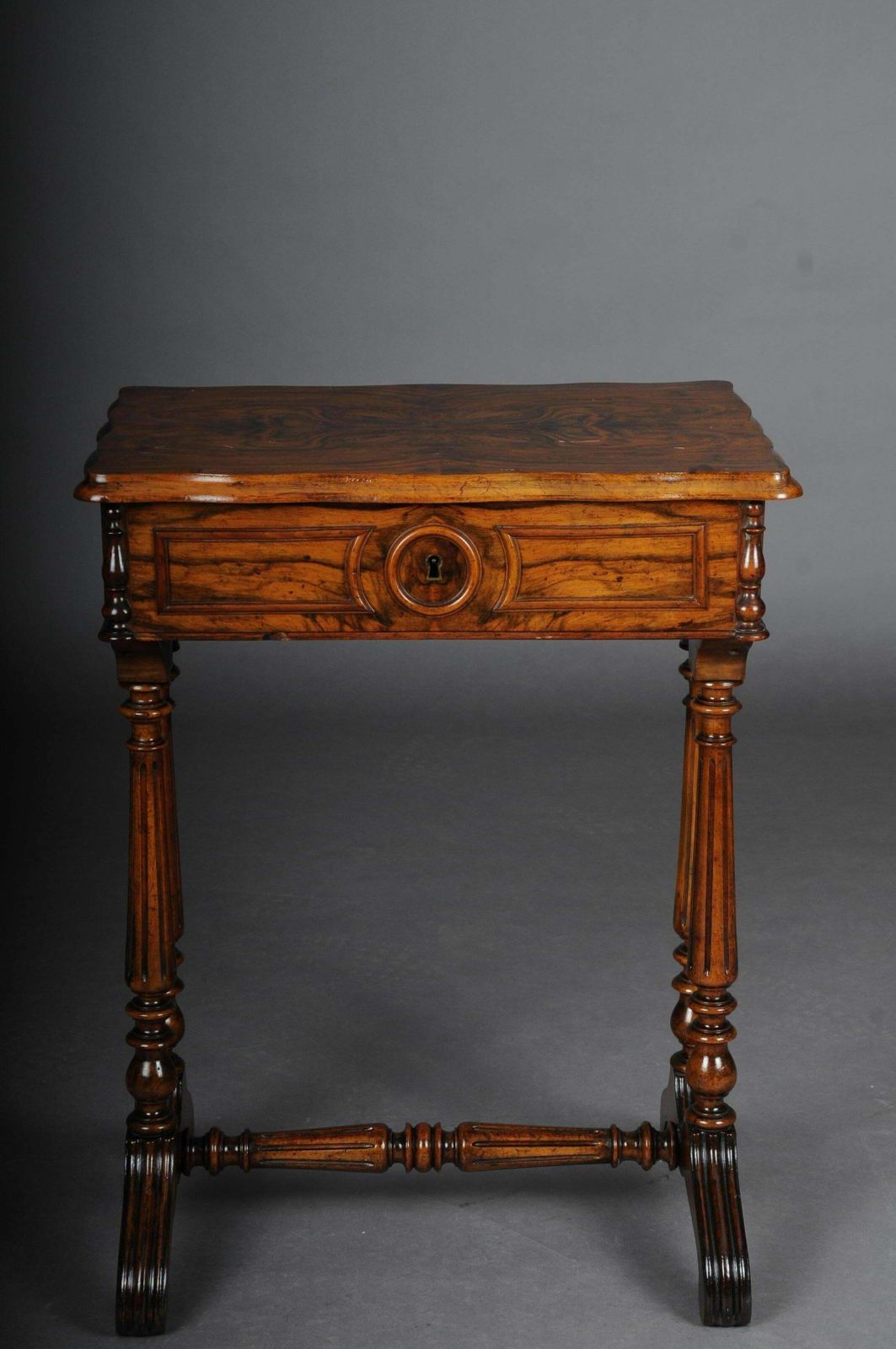 Fancy Biedermeier Sewing Table / Side Table Circa 1850 Walnut photo Furniture