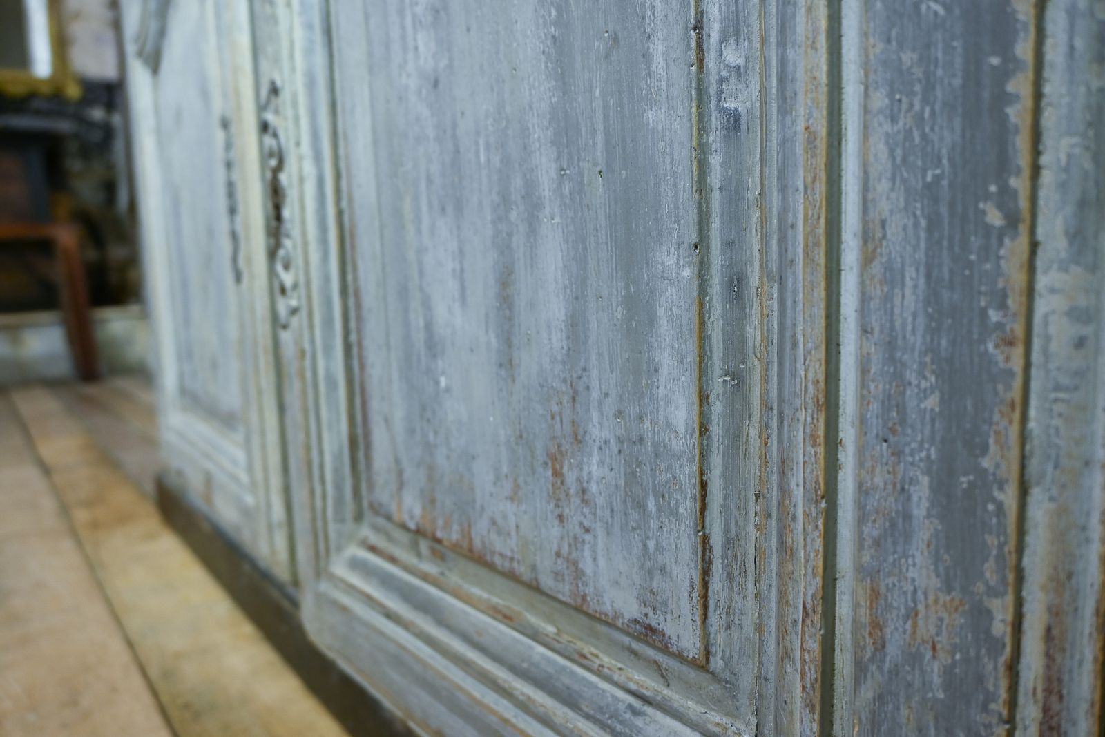 photo buy 19th C French Painted Glazed Cabinet
