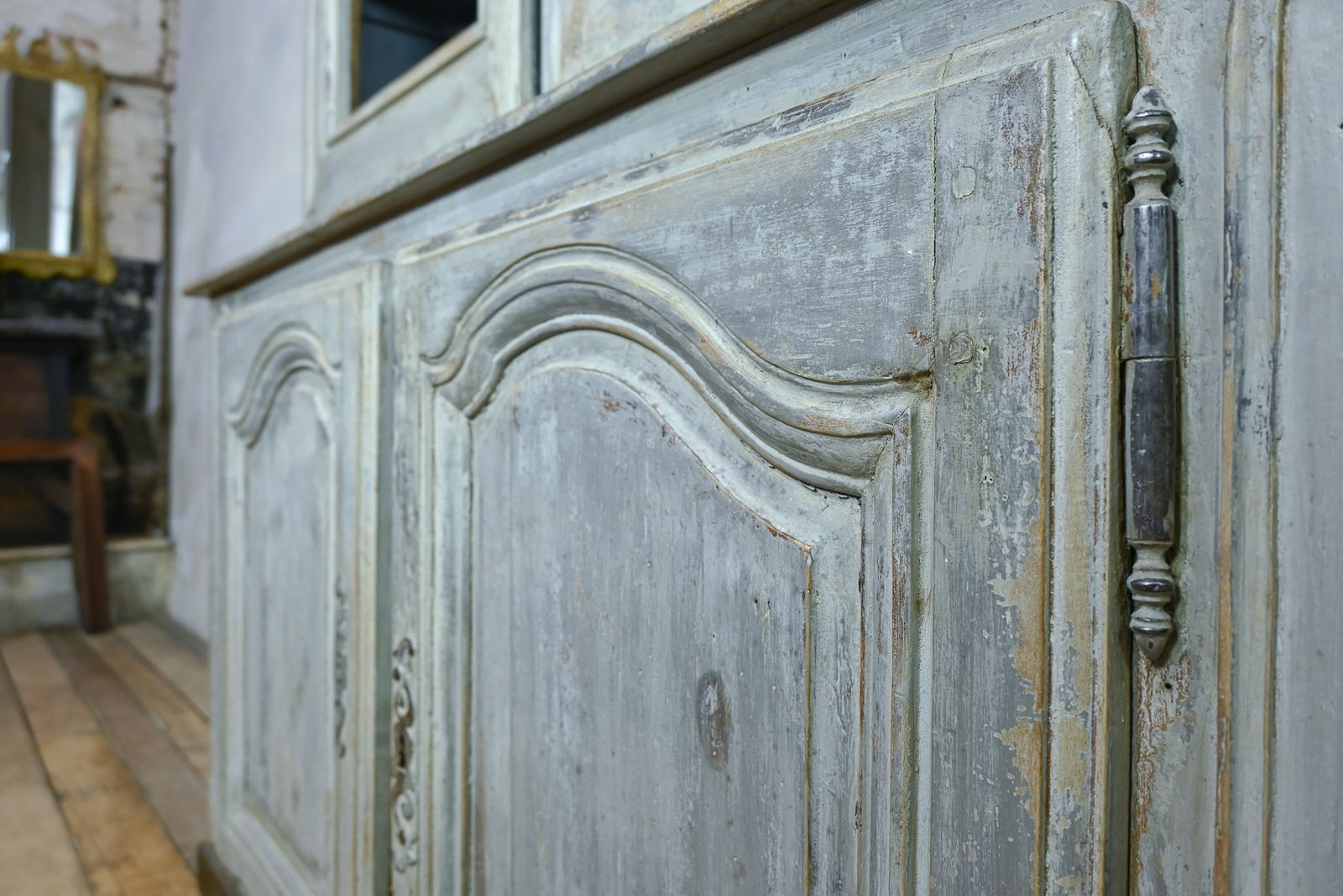photo vintage 19th C French Painted Glazed Cabinet