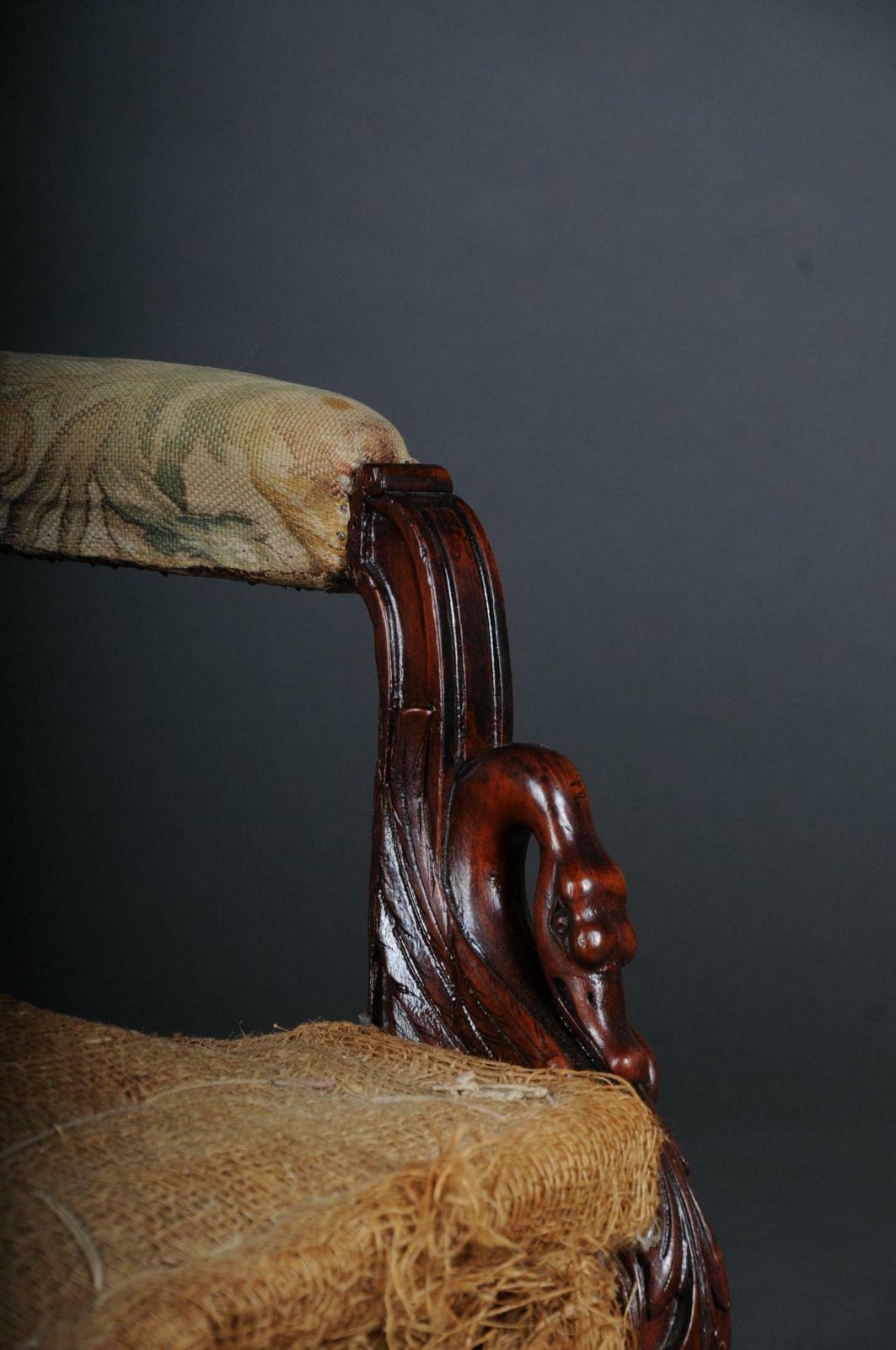 19th Century Unique Empire Armchair Around 1820 France Mahogany photo vinterior