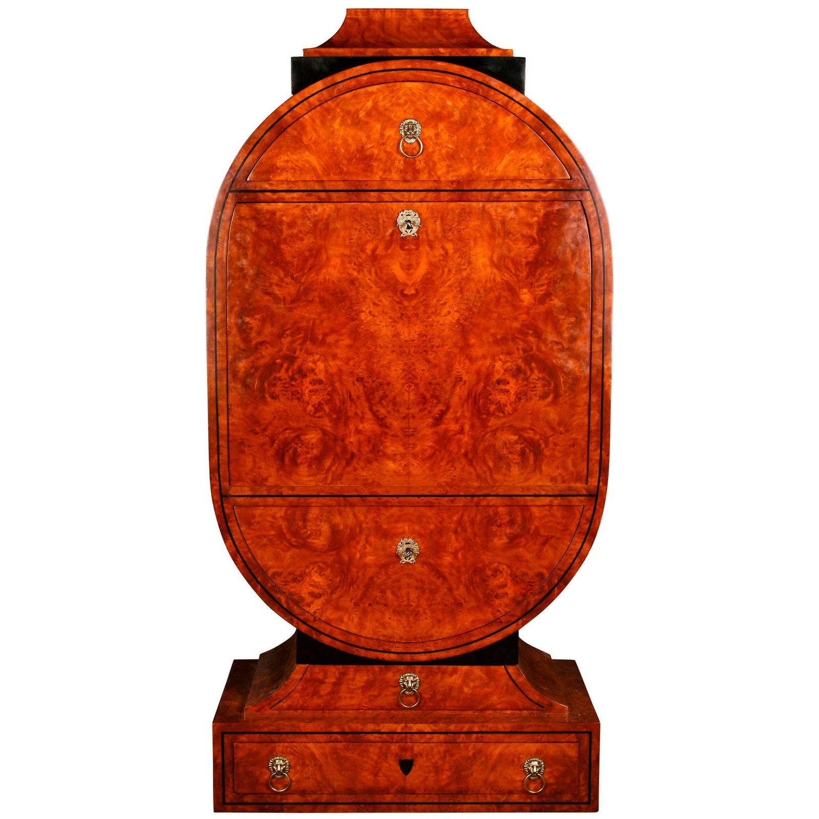 20th Century Vienna Biedermeier Style Lyre Secretaire